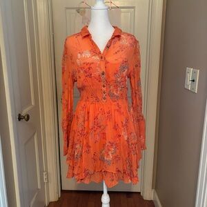 Free People Orange Mini Dress